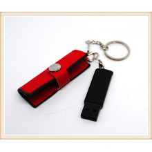 Novo modelo vermelho PU usb flash drive para laptop (el009)